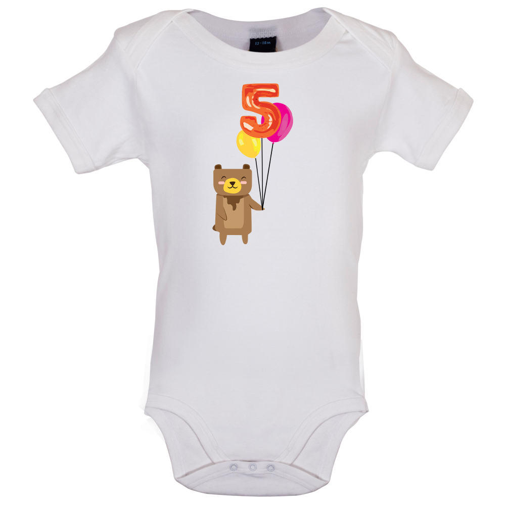 5th Birthday Bear Baby T Shirt