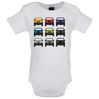 JW 9 Colour Car Grid Baby T Shirt