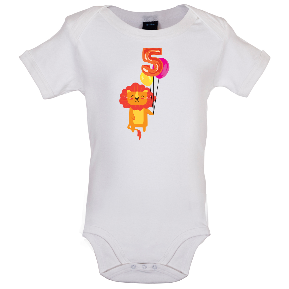 5th Birthday Lion Baby T Shirt