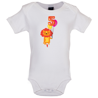 5th Birthday Lion Baby T Shirt