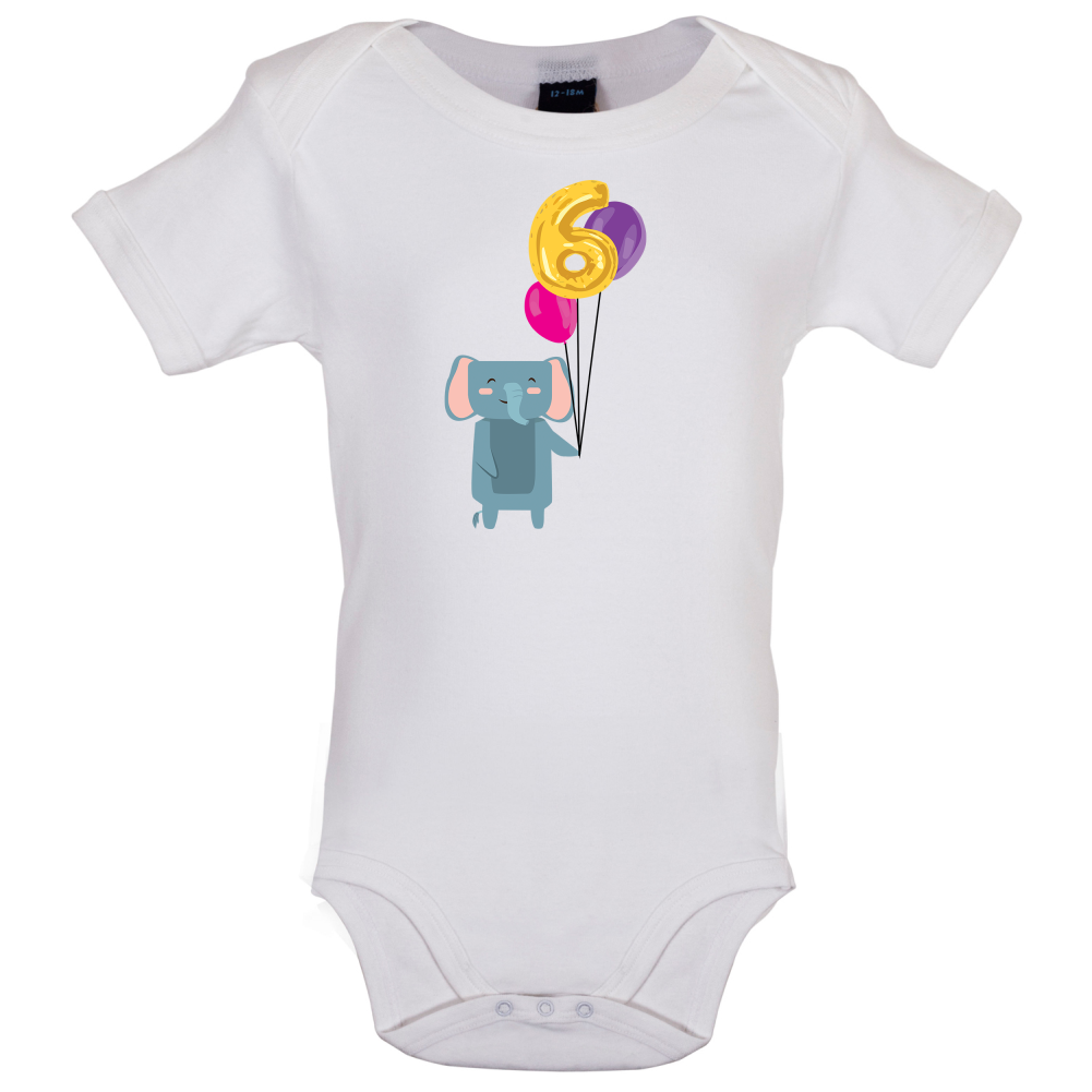 6th Birthday Elephant Baby T Shirt