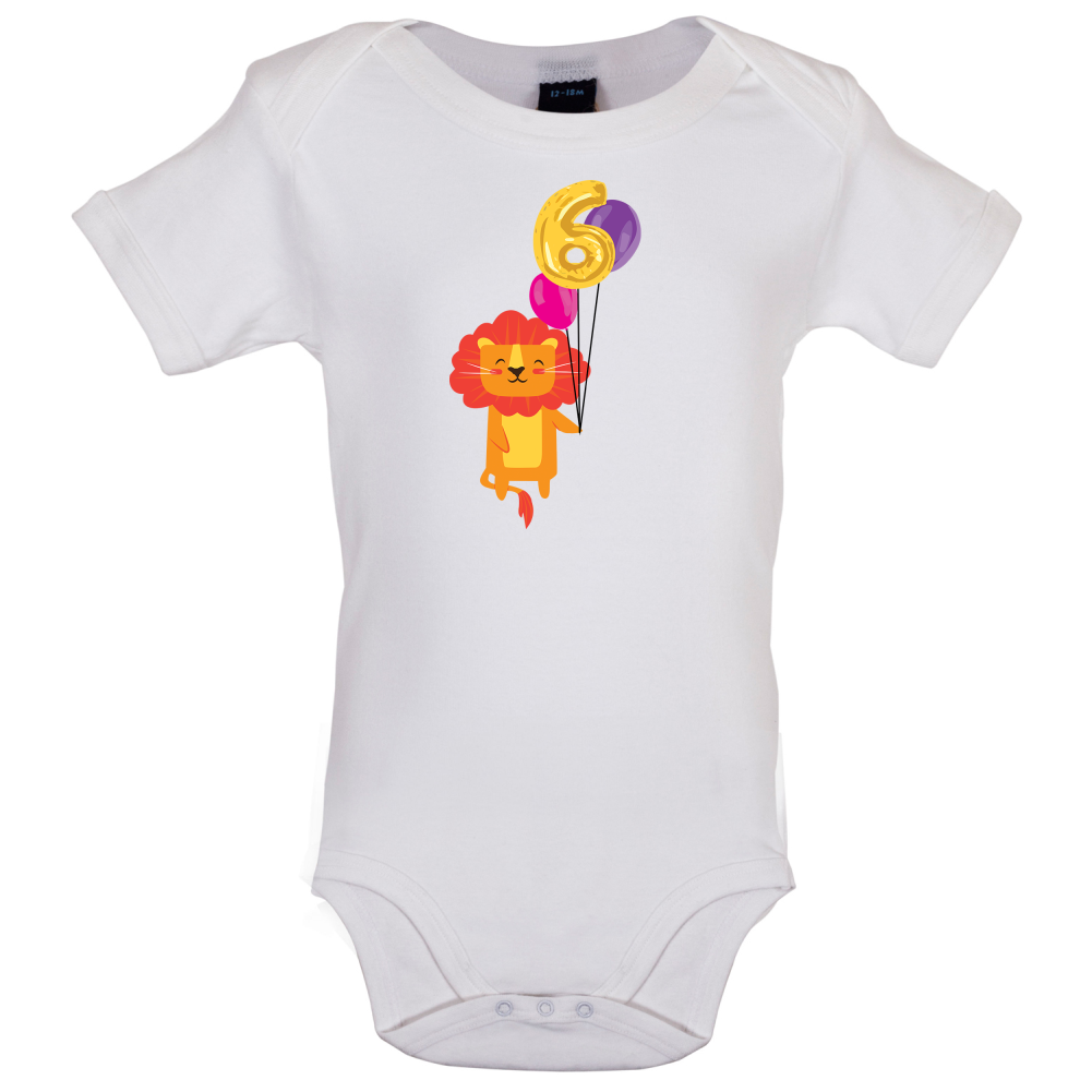 6th Birthday Lion Baby T Shirt