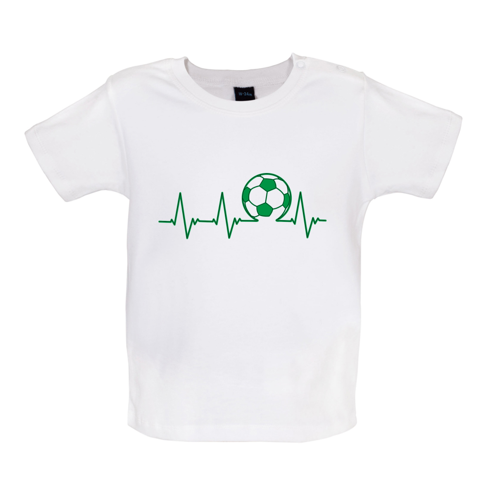 Football Heartbeat Baby T Shirt