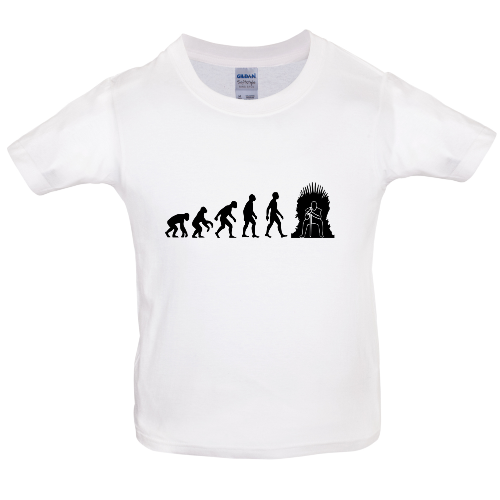 Evolution Iron Throne Kids T Shirt