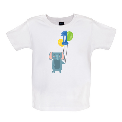 1st Birthday Elephant Baby T Shirt