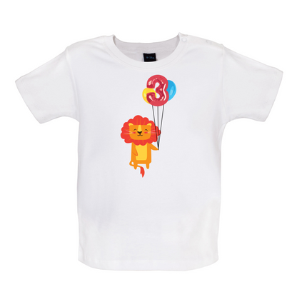 3rd Birthday Lion Baby T Shirt