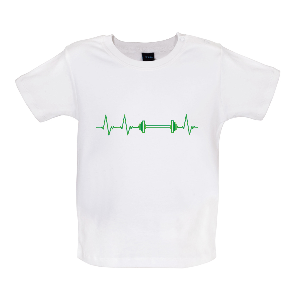 Weight Lifting Heartbeat Baby T Shirt