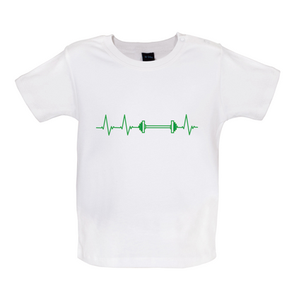 Weight Lifting Heartbeat Baby T Shirt