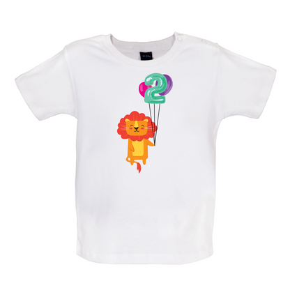 2nd Birthday Lion Baby T Shirt