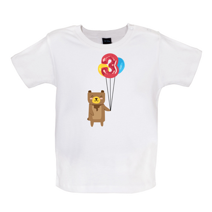 3rd Birthday Bear Baby T Shirt