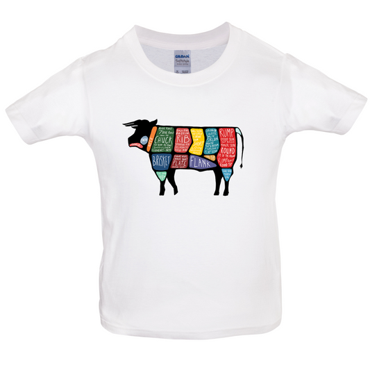 Butcher Cow Diagram Kids T Shirt