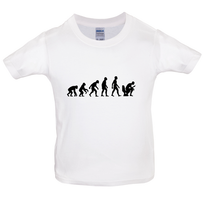 Evolution Of Man Phone On Toilet Kids T Shirt