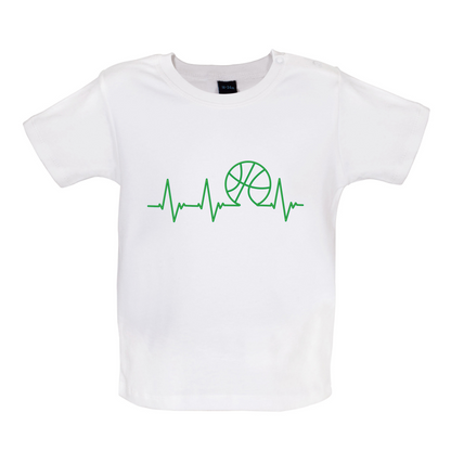 Basketball Heartbeat Baby T Shirt