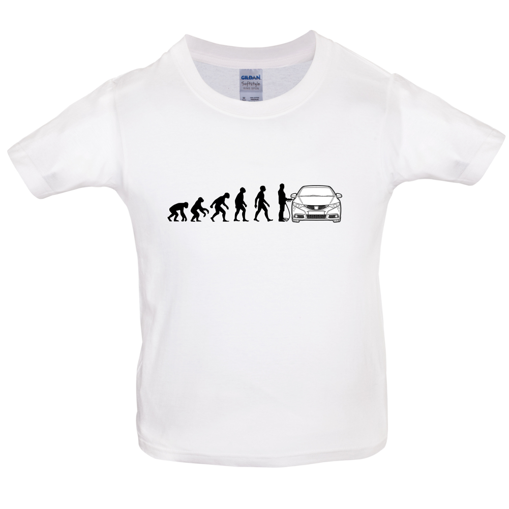 Evolution of Man Civic Driver Kids T Shirt