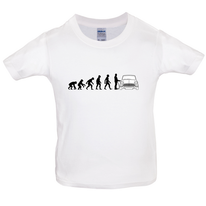 Evolution of Man Austin Cooper Driver Kids T Shirt