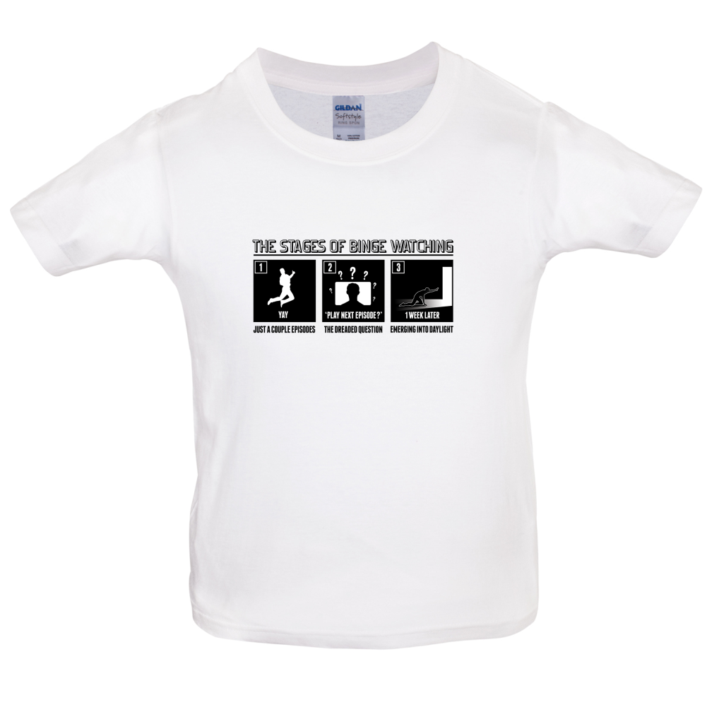 Stages Of Binge Watching Kids T Shirt