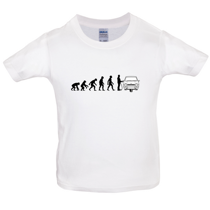 Evolution of Man Reliant Robin Driver Kids T Shirt