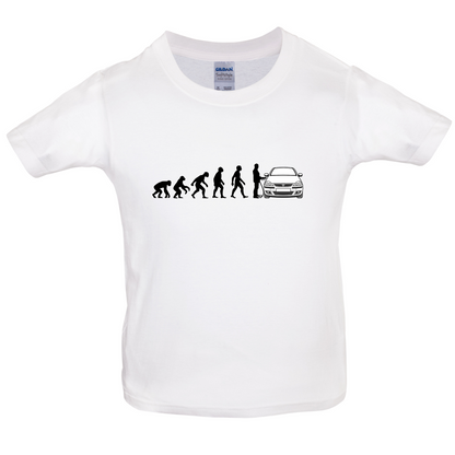 Evolution of Man Corsa Driver Kids T Shirt