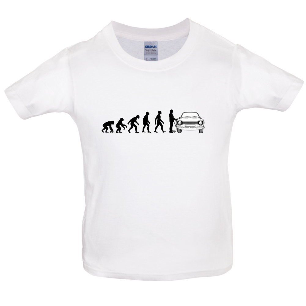 Evolution of Man Mk1 Escort Driver Kids T Shirt