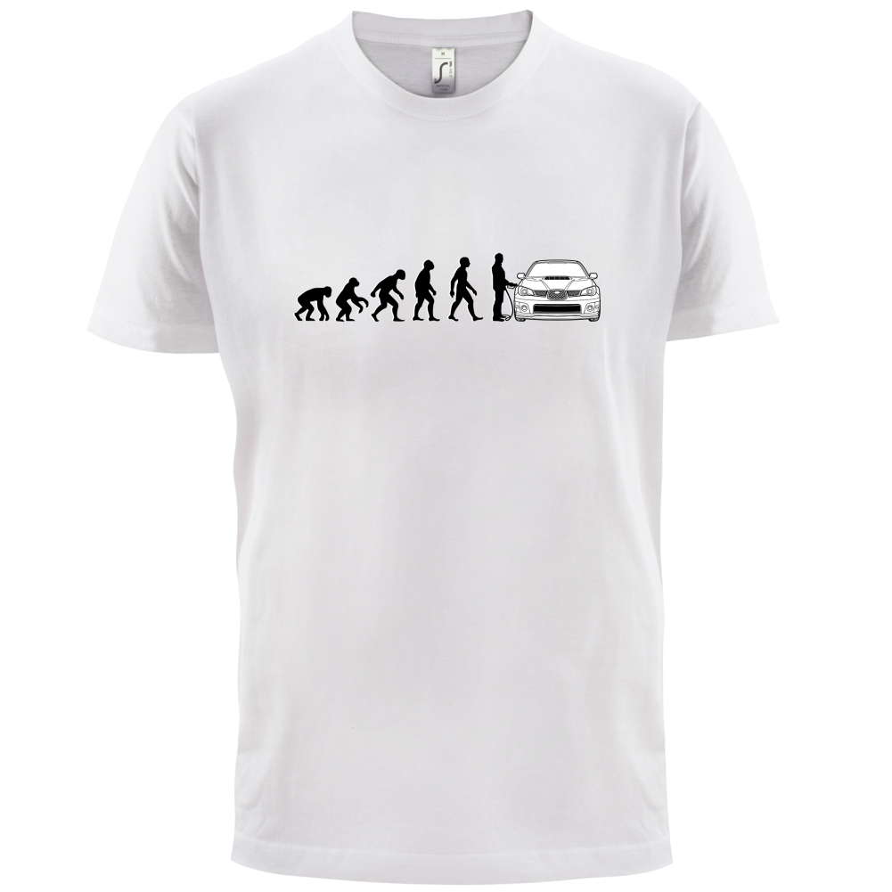 Evolution of Man Impreza Driver T Shirt