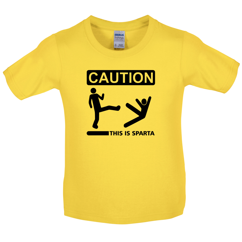 Caution This Is Sparta Kids T Shirt