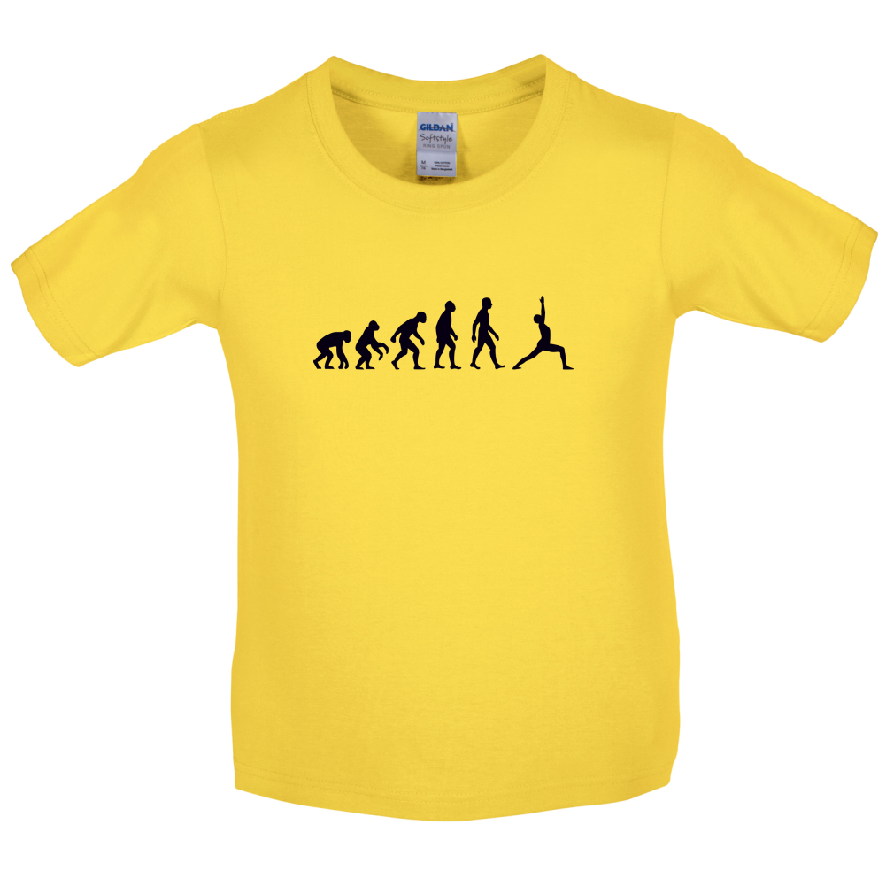 Evolution Of Man Yoga Kids T Shirt