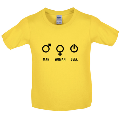 Man Woman GEEK Kids T Shirt