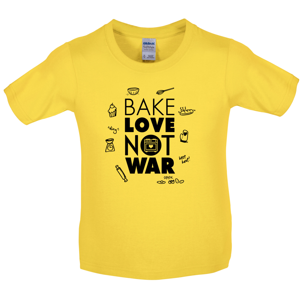 Bake Love Not War Kids T Shirt