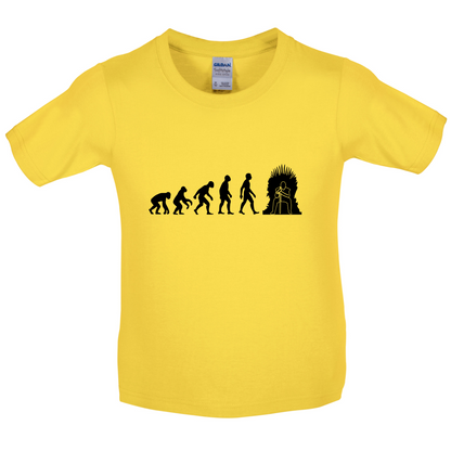Evolution Iron Throne Kids T Shirt