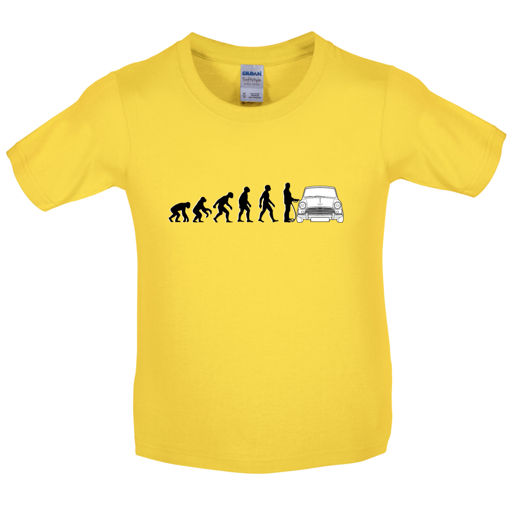 Evolution of Man Austin Cooper Driver Kids T Shirt