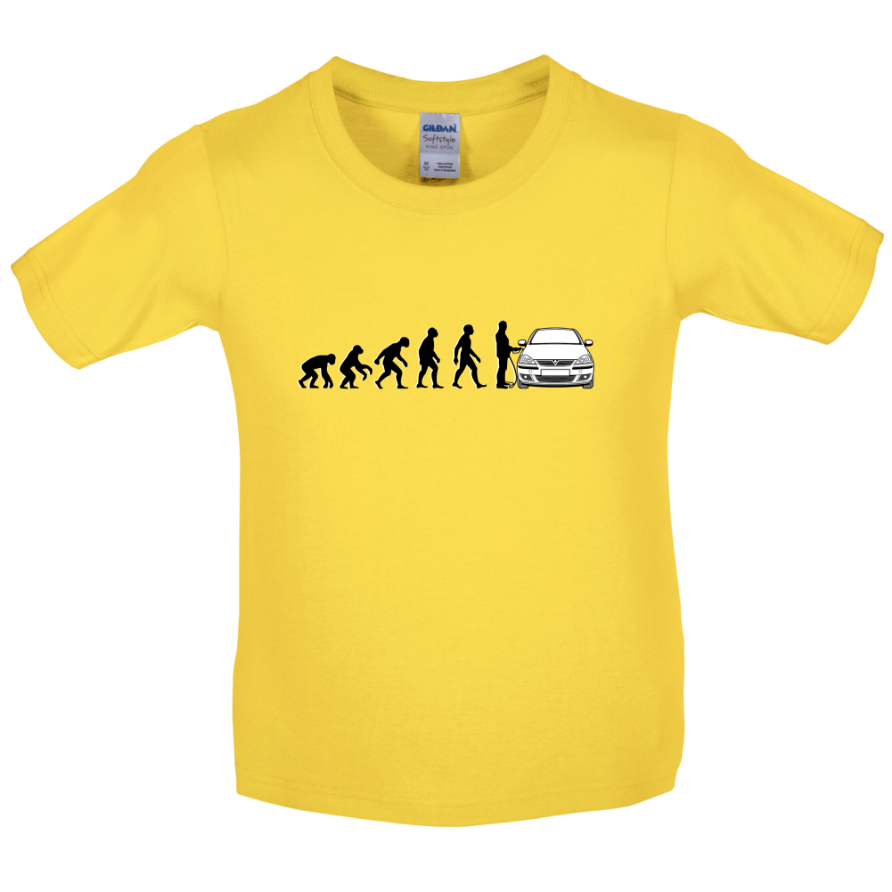 Evolution of Man Corsa Driver Kids T Shirt