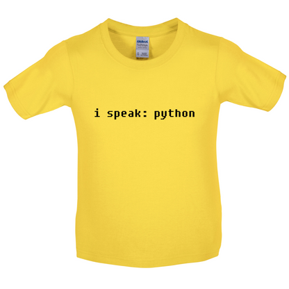 I Speak Python Kids T Shirt