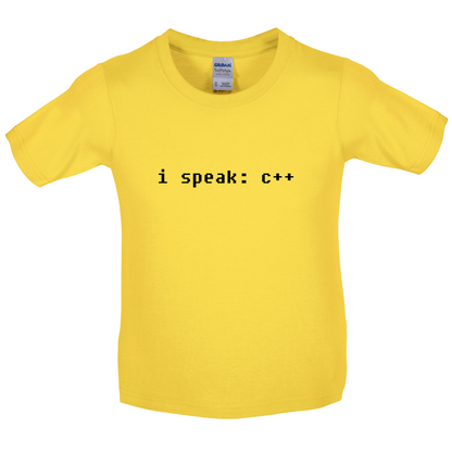 I Speak C Plus Plus Kids T Shirt