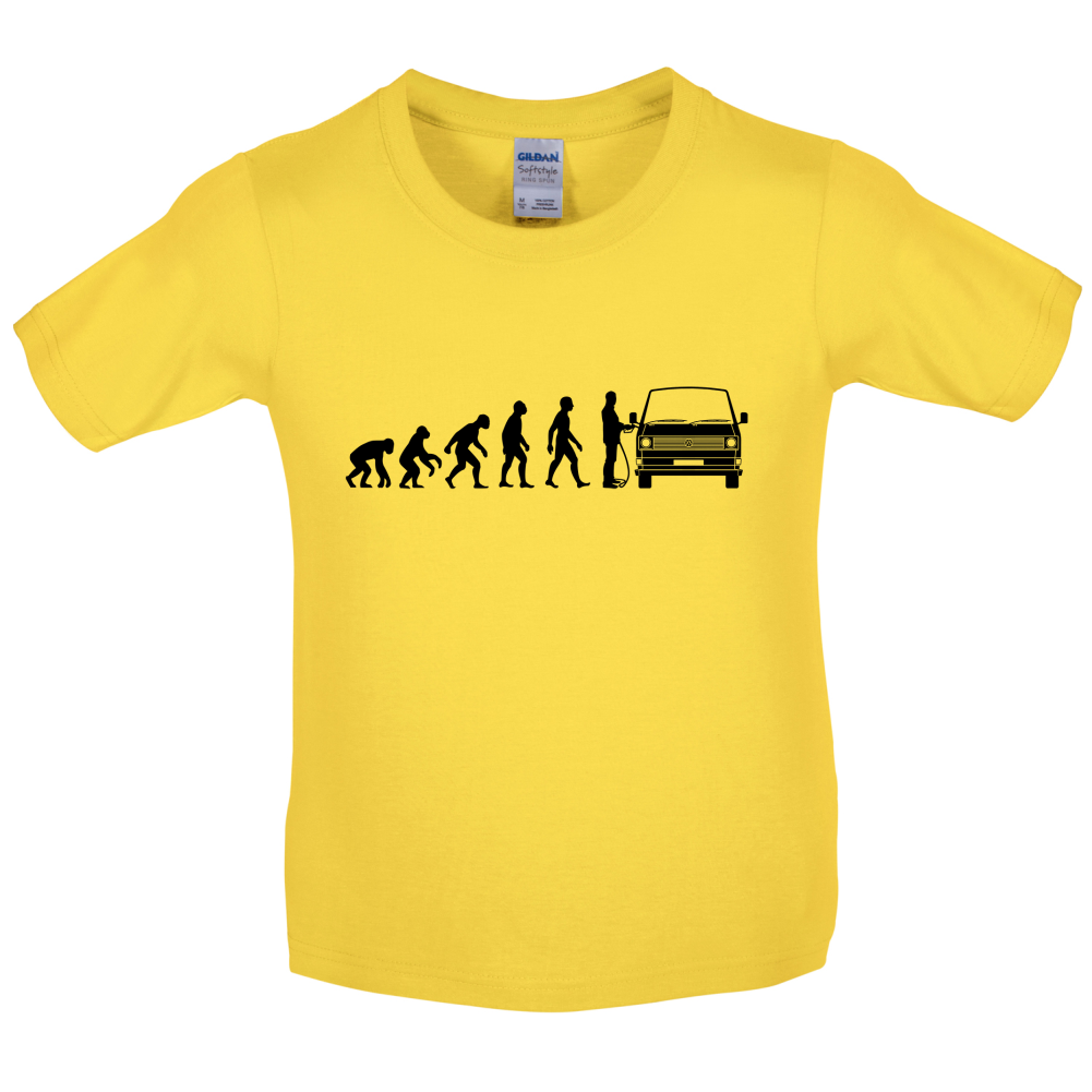 Evolution of Man T3 - T25 Campervan Kids T Shirt