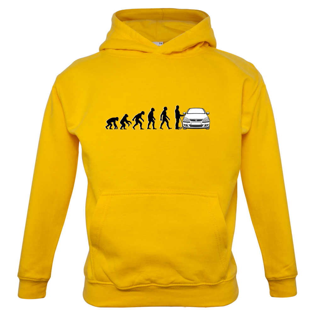 Evolution of Man Corsa Driver Kids T Shirt