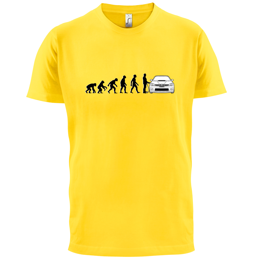 Evolution of Man Impreza Driver T Shirt