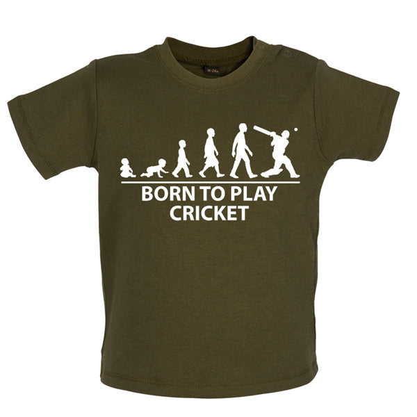 Born to play Cricket Baby T Shirt