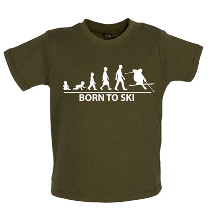 Born to Ski Baby T Shirt