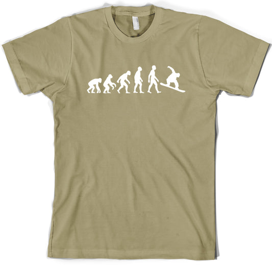 Evolution of Man Snowboarding T Shirt