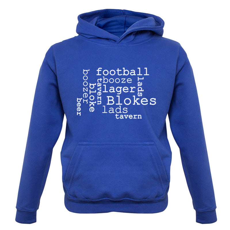 Blokes Word Cloud Kids T Shirt