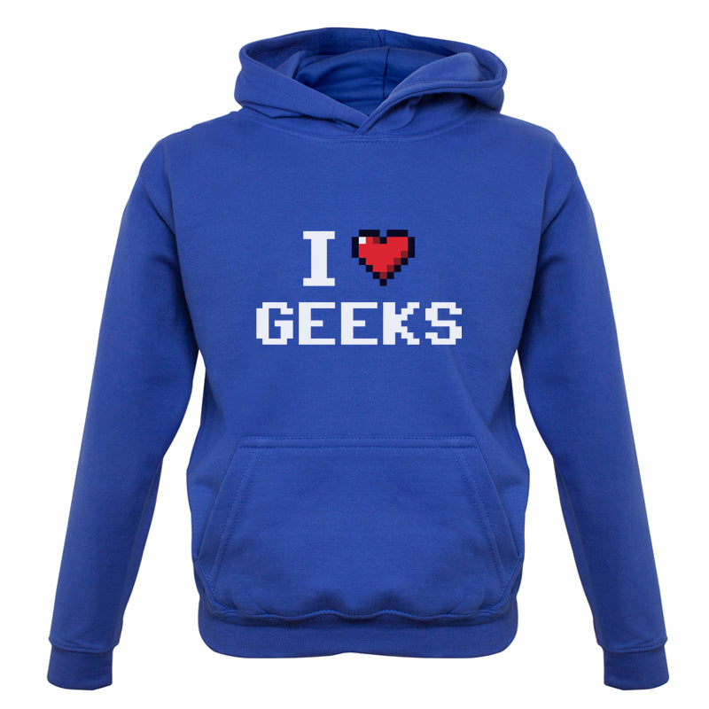 I Love Geeks (Pixels) Kids T Shirt