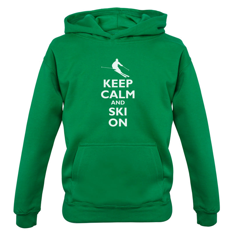 Keep Calm and Ski On Kids T Shirt