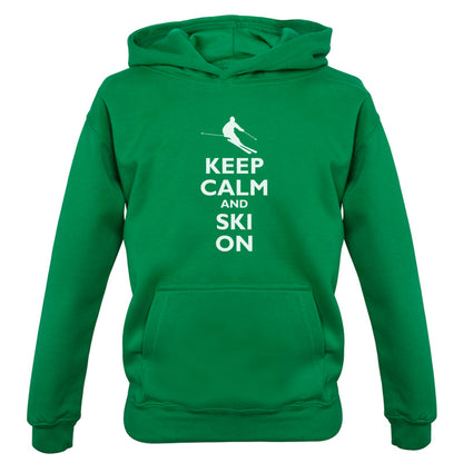 Keep Calm and Ski On Kids T Shirt