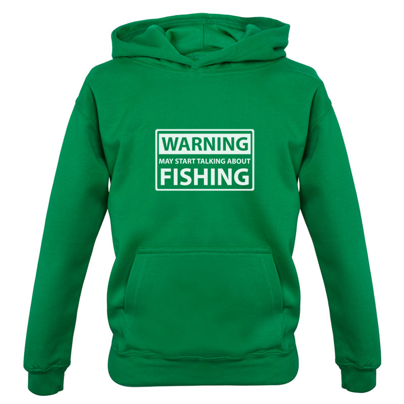 Warning May Start Talking About Fishing Kids T Shirt