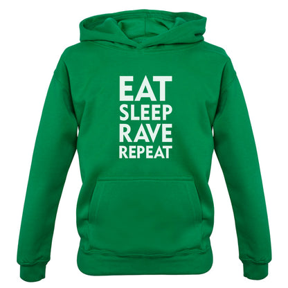 Eat Sleep Rave Repeat Kids T Shirt