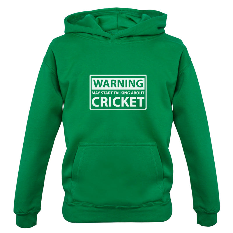 Warning May Start Talking About Cricket Kids T Shirt