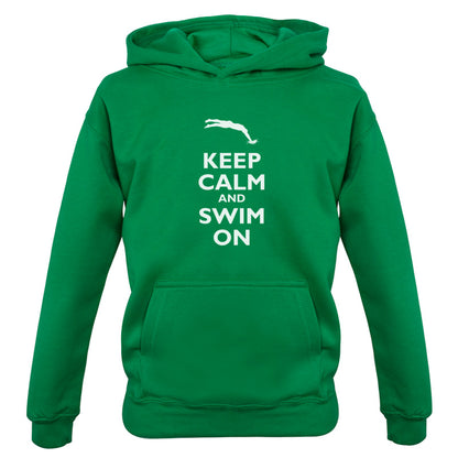 Keep Calm and Swim On Kids T Shirt