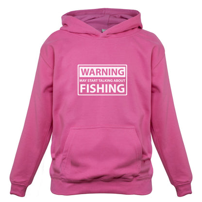 Warning May Start Talking About Fishing Kids T Shirt