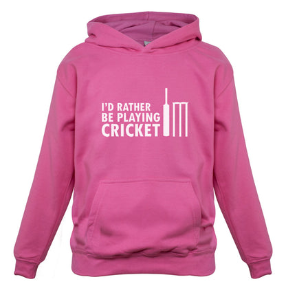 I'd Rather Be Playing Cricket Kids T Shirt