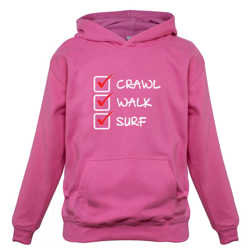 Crawl Walk Surf Kids T Shirt